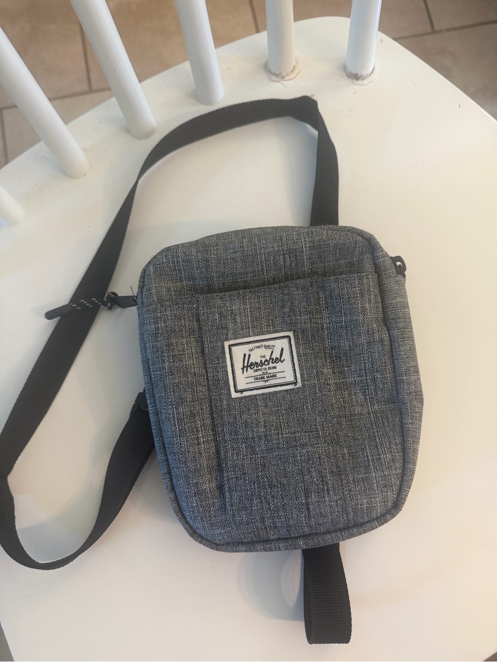 Herschel Supply Company Gray Small Crossbody Bag with Black Strap